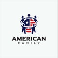 American Community Logo Design . USA Group Logo Design . American Family Logo Design