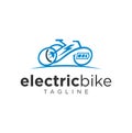 Electric bike logo Design vector Stock Illustration . Bike Tech Logo Template . Bycle Tech Logo Icon Royalty Free Stock Photo