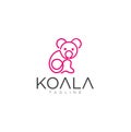 Koala logo Line Icon Mascot Template Design Vector Stock Illustration Royalty Free Stock Photo