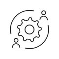 Development committee communication gear icon Editable Stroke