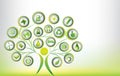 Vector illustration tree life with set of ecological,green,recycling button icons objects background.Conceptual design and element Royalty Free Stock Photo