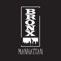 Bronx Manhattan -  Vector illustration design for banner, t shirt graphics, fashion prints, slogan tees, stickers, cards, posters Royalty Free Stock Photo