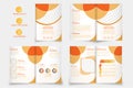 Abstract Orange and Yellow Business Brochure Design, Royalty Free Stock Photo