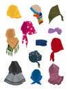 Set of different kerchiefs Royalty Free Stock Photo