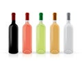 Transparent bottles of wine on a white background Royalty Free Stock Photo