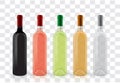 Transparent bottles of wine on a white background Royalty Free Stock Photo