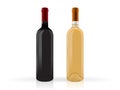 Transparent wine bottles  on white background Royalty Free Stock Photo
