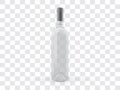 Transparent wine bottle  on white background Royalty Free Stock Photo