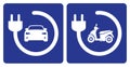 The electric vehicle and bike charging point