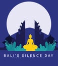 Happy Bali`s Silence Day and Hindu`s New Year illustration