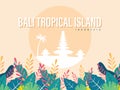 Bali tropical island in indonesia illustration