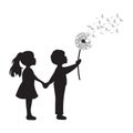 Boy and girl with dandelion Royalty Free Stock Photo