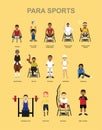 Para Sports Cartoon Characters Vector Illustration