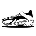 Sneakers vector Icon. Black and white doodle on White Background.Simple illustration Royalty Free Stock Photo