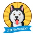 Logo siberian husky dog cartoon