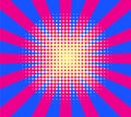 Abstract pop arts background with radial rays and. Royalty Free Stock Photo