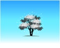 Tree in snow vector illustration isolated. giant tree vector..