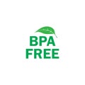 Bpa free green label, badge, logo, icon, sign. Vector illustration on white background. Royalty Free Stock Photo