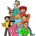 Funny cartoon crowd laughing while they are pointing someone!