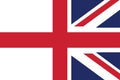 Half England Flag and Half Union Jack Flag. Royalty Free Stock Photo