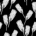 Scandinavian seamless pattern with protea flower. Simple minimalistic wallpaper pattern with nature element. Seamless pattern with Royalty Free Stock Photo