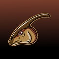 Parasaurolophus head mascot esport logo desain Royalty Free Stock Photo