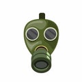 Vintage army gas mask symbol icon in cartoon flat illustration vector isolated in white background