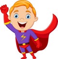 Cartoon superhero boy isolated on white background Royalty Free Stock Photo