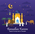 Ramadan Kareem with muslim people