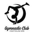 Gymnastics logo design illustration vector