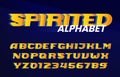 Spirited alphabet font. Fast speed effect dynamic letters and numbers. Royalty Free Stock Photo