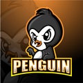 Penguin mascot esport logo design