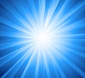 Sparkling blue rays in a straight line from the center - beautifully distributed, backgrounds, abstract - vector Royalty Free Stock Photo