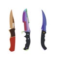 3 deterrents dangers knife vector. Royalty Free Stock Photo