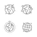 Set of earth vector illustration in doodle hand drawn style Royalty Free Stock Photo