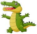 Cartoon crocodile happy