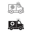 Ambulance icons in two different style