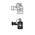 Hand sanitizer icon in line style and glyph style