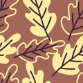 Seamless pattern big leaves with pastel color