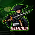 Samurai mascot sport esport logo design