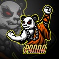 Master panda mascot sport esport logo design