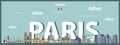 Paris cityscape colorful poster. Vector illustration Royalty Free Stock Photo