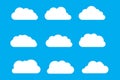 Whimsical Cloud Icons: Trendy Flat Style for Modern Designs Royalty Free Stock Photo