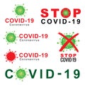 Stop COVID-19 coronavirus symbol vector Royalty Free Stock Photo