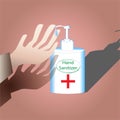 Hand Sanitizer Bottle Illustration and Sign