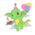 Illustration vector graphic of dragon birthday