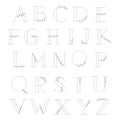 Alphabet with leaf minimal design line art