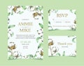 Cotton flower wedding card collection in watercolour