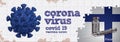 Finland flag, corona virus and vaccine. Puzzle concept hand drawing