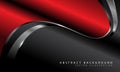 Abstract red metallic curve with silver line on dark grey design modern luxury futuristic background vector